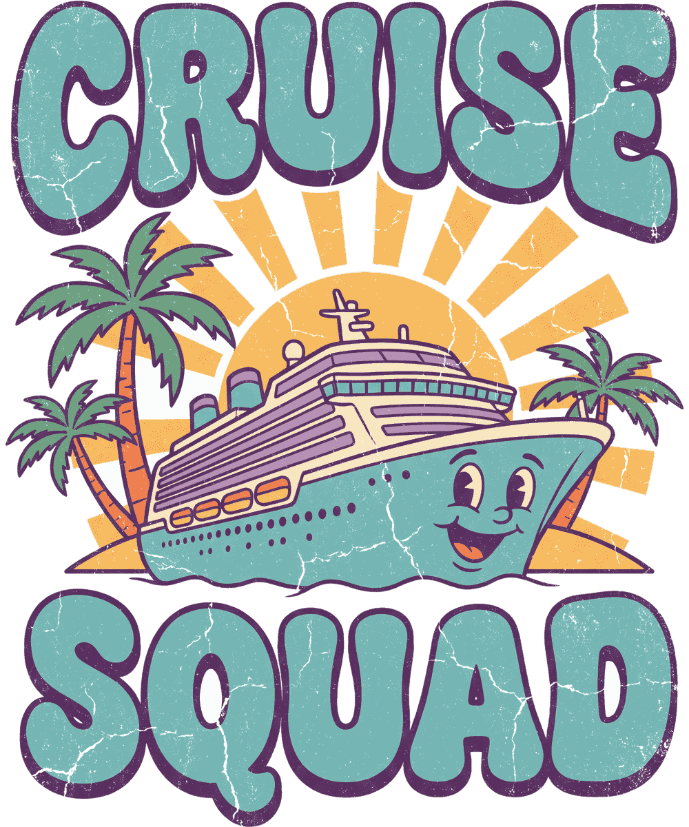 Cruise Squad vintage 90s graphic tee design