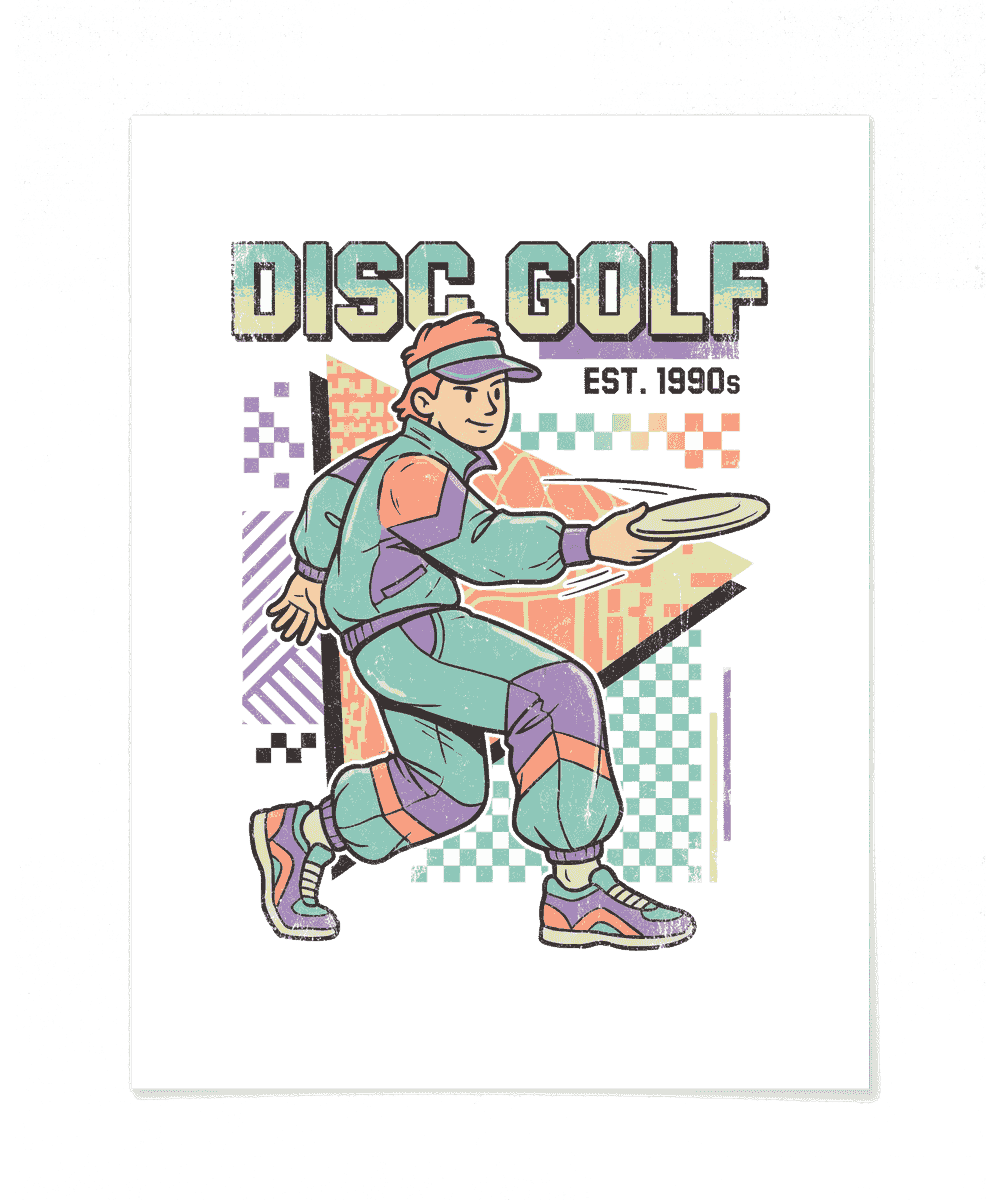 Disc Golf Player vintage 90s graphic tee design