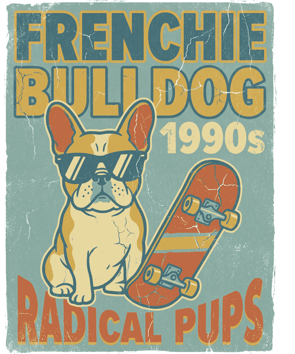 French Bulldog vintage 90s graphic tee design