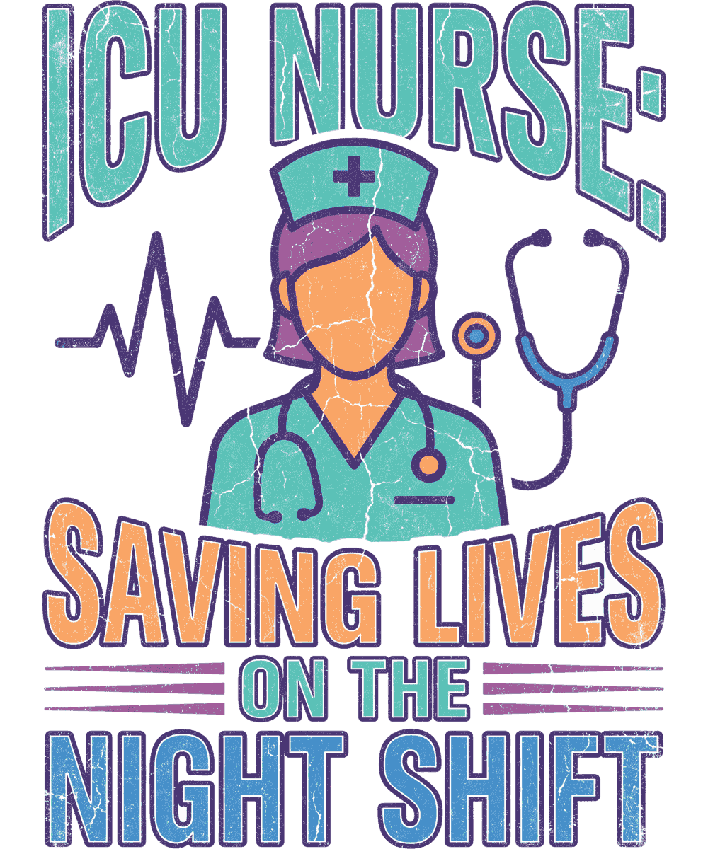 ICU Nurse vintage 90s graphic tee design