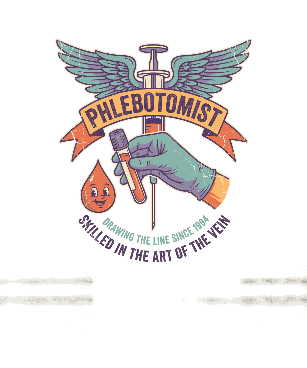 Phlebotomist vintage 90s graphic tee design
