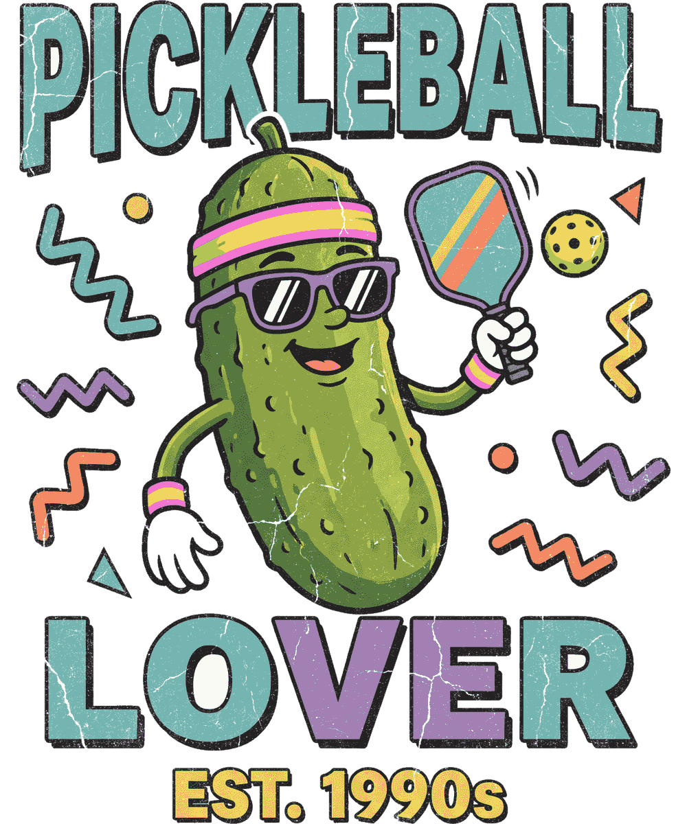 Pickleball Lover vintage 90s graphic tee design