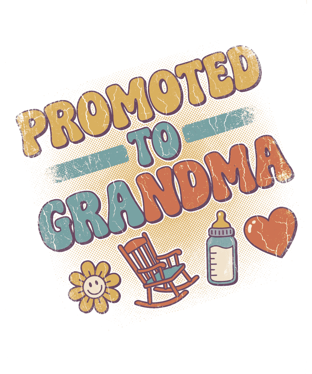 Promoted to Grandma vintage 90s graphic tee design