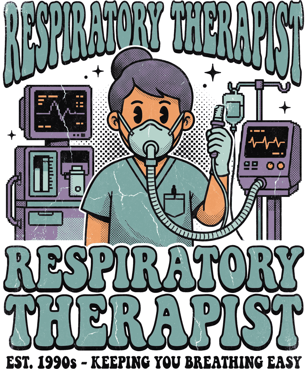 Respiratory Therapist vintage 90s graphic tee design
