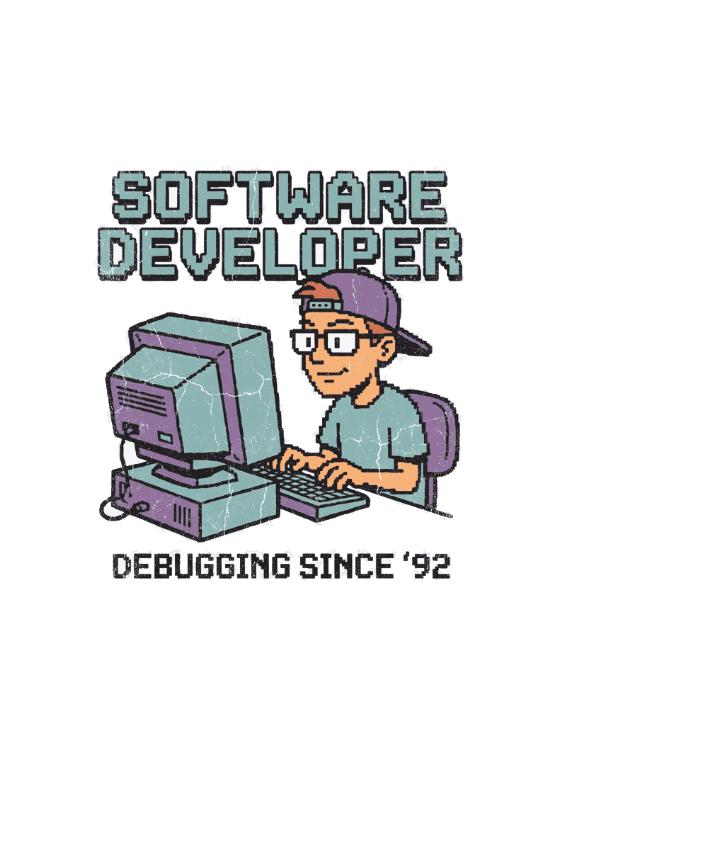 Software Developer vintage 90s graphic tee design